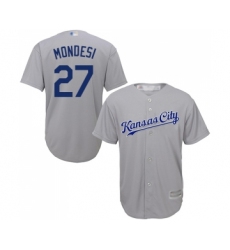 Men's Kansas City Royals #27 Raul Mondesi Replica Grey Road Cool Base Baseball Jersey