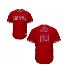 Men's Los Angeles Angels of Anaheim #19 Fred Lynn Replica Red Alternate Cool Base Baseball Jersey