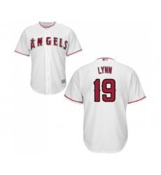 Men's Los Angeles Angels of Anaheim #19 Fred Lynn Replica White Home Cool Base Baseball Jersey