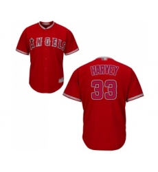 Men's Los Angeles Angels of Anaheim #33 Matt Harvey Replica Red Alternate Cool Base Baseball Jersey