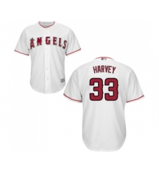 Men's Los Angeles Angels of Anaheim #33 Matt Harvey Replica White Home Cool Base Baseball Jersey