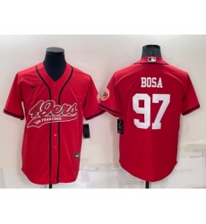 Men's San Francisco 49ers #97 Nick Bosa Red Stitched Cool Base Nike Baseball Jersey