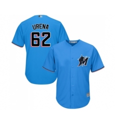 Youth Miami Marlins #62 Jose Urena Replica Blue Alternate 1 Cool Base Baseball Jersey