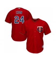 Youth Minnesota Twins #24 C. J. Cron Replica Scarlet Alternate Cool Base Baseball Jersey