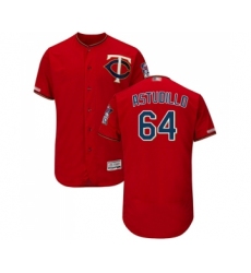 Men's Minnesota Twins #64 Willians Astudillo Scarlet Alternate Flex Base Authentic Collection Baseball Jersey