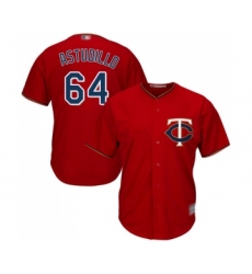 Youth Minnesota Twins #64 Willians Astudillo Replica Scarlet Alternate Cool Base Baseball Jersey