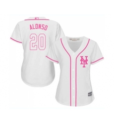 Women's New York Mets #20 Pete Alonso Authentic White Fashion Cool Base Baseball Jersey