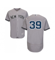 Men's New York Yankees #39 Drew Hutchison Grey Road Flex Base Authentic Collection Baseball Jersey