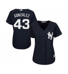 Women's New York Yankees #43 Gio Gonzalez Authentic Navy Blue Alternate Baseball Jersey
