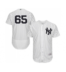 Men's New York Yankees #65 James Paxton White Home Flex Base Authentic Collection Baseball Jersey