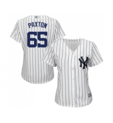 Women's New York Yankees #65 James Paxton Authentic White Home Baseball Jersey