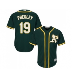 Men's Oakland Athletics #19 Josh Phegley Replica Green Alternate 1 Cool Base Baseball Jersey