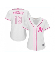 Women's Oakland Athletics #19 Josh Phegley Replica White Fashion Cool Base Baseball Jersey