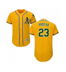 Men's Oakland Athletics #23 Jurickson Profar Gold Alternate Flex Base Authentic Collection Baseball Jersey