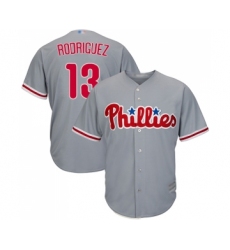 Men's Philadelphia Phillies #13 Sean Rodriguez Replica Grey Road Cool Base Baseball Jersey