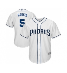 Men's San Diego Padres #5 Greg Garcia Replica White Home Cool Base Baseball Jersey