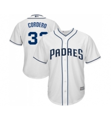 Men's San Diego Padres #33 Franchy Cordero Replica White Home Cool Base Baseball Jersey