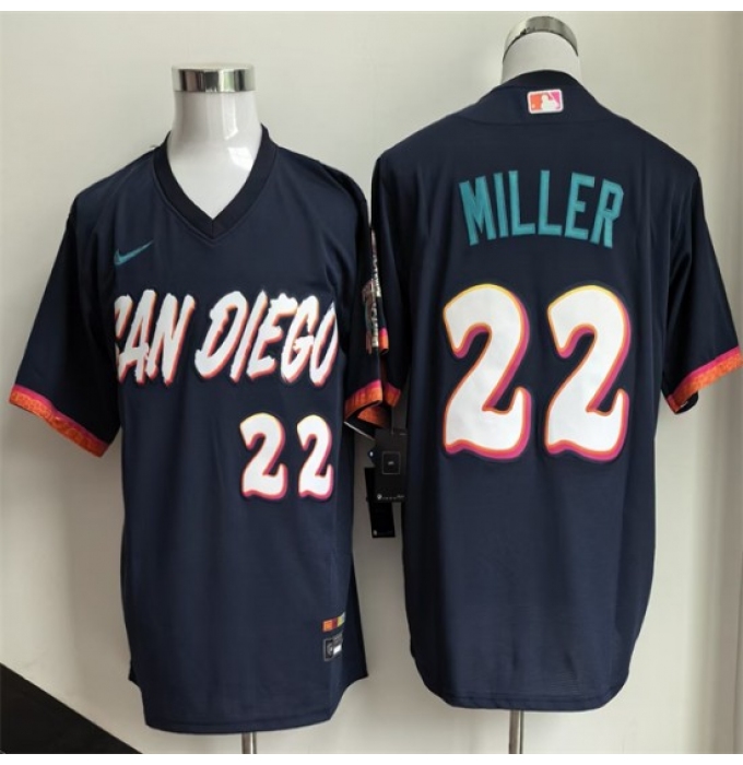 Men's San Diego Padres #22 Mason Miller Obsidian 2026 City Connect Stadium Stitched Baseball Jersey
