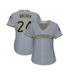 Women's Pittsburgh Pirates #24 Chris Archer Replica Grey Road Cool Base Baseball Jersey
