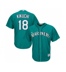 Men's Seattle Mariners #18 Yusei Kikuchi Replica Teal Green Alternate Cool Base Baseball Jersey