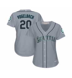 Women's Seattle Mariners #20 Dan Vogelbach Replica Grey Road Cool Base Baseball Jersey