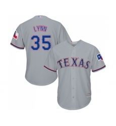 Youth Texas Rangers #35 Lance Lynn Replica Grey Road Cool Base Baseball Jersey