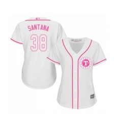 Women's Texas Rangers #38 Danny Santana Replica White Fashion Cool Base Baseball Jersey