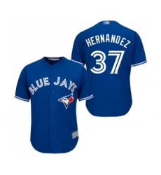 Men's Toronto Blue Jays #37 Teoscar Hernandez Replica Blue Alternate Baseball Jersey