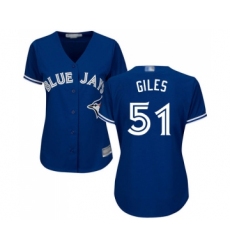 Women's Toronto Blue Jays #51 Ken Giles Replica Blue Alternate Baseball Jersey