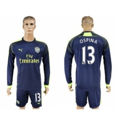 Arsenal #13 Ospina Sec Away Long Sleeves Soccer Club Jersey