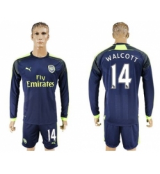 Arsenal #14 Walcott Sec Away Long Sleeves Soccer Club Jersey