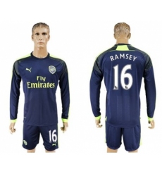 Arsenal #16 Ramsey Sec Away Long Sleeves Soccer Club Jersey
