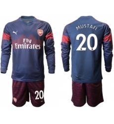 Arsenal #20 Mustafi Away Long Sleeves Soccer Club Jersey