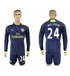 Arsenal #24 Bellerin Sec Away Long Sleeves Soccer Club Jersey