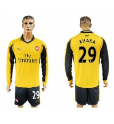 Arsenal #29 Xhaka Away Long Sleeves Soccer Club Jersey