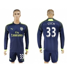 Arsenal #33 Cech Sec Away Long Sleeves Soccer Club Jersey