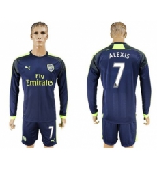 Arsenal #7 Alexis Sec Away Long Sleeves Soccer Club Jersey