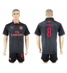 Arsenal #8 Ramsey Black Red Soccer Club Jersey