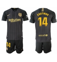 Barcelona #14 Coutinho Black Soccer Club Jersey