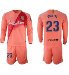 Barcelona #23 Umtiti Third Long Sleeves Soccer Club Jersey
