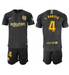 Barcelona #4 I.Rakitic Black Soccer Club Jersey