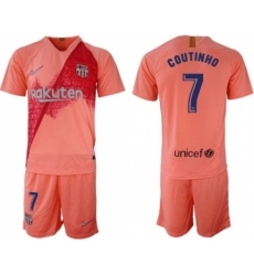 Barcelona #7 Coutinho Third Soccer Club Jersey