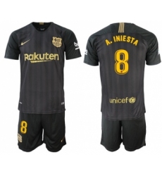 Barcelona #8 A.Iniesta Black Soccer Club Jersey