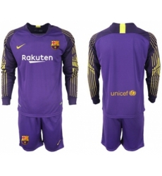 Barcelona Blank Red Goalkeeper Long Sleeves Soccer Club Jersey