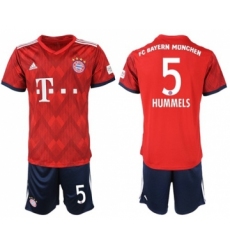 Bayern Munchen #5 Hummels Home Soccer Club Jersey