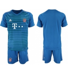 Bayern Munchen Blank Blue Goalkeeper Soccer Club Jersey