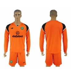 Celtic Blank Orange Goalkeeper Long Sleeves Soccer Club Jersey