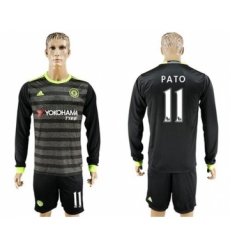 Chelsea #11 Pato Sec Away Long Sleeves Soccer Club Jersey