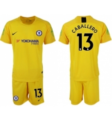 Chelsea #13 Caballero Yellow Goalkeeper Soccer Club Jersey