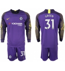 Chelsea #31 Green Purple Goalkeeper Long Sleeves Soccer Club Jersey